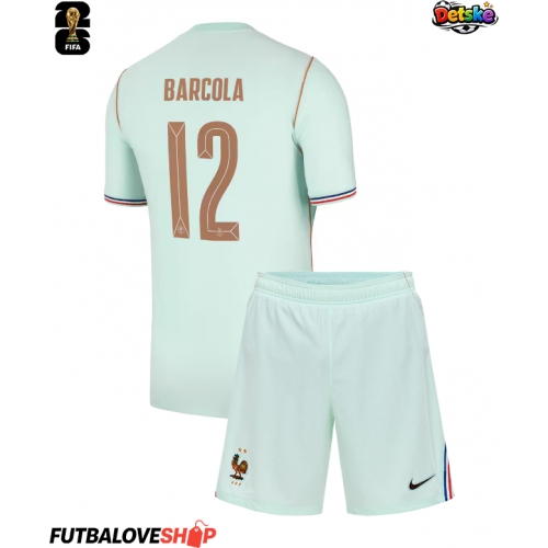 Dres Francúzsko Bradley Barcola #12 Preč pre deti MS 2026 Krátky Rukáv (+ trenírky)